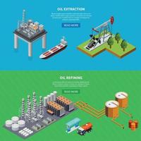 le bandiere dell'industria petrolifera impostano l'illustrazione vettoriale