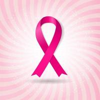 illustrazione vettoriale di nastro rosa di consapevolezza del cancro al seno
