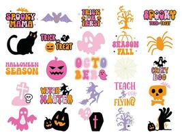 impostato di contento Halloween sublimazione mestiere fascio illustrazione parte 1 vettore