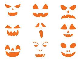 Halloween spaventoso cartone animato orrore viso vettore illustrazione