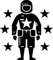 esercito - nero e bianca isolato icona - vettore illustrazione