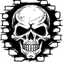 cranio - nero e bianca isolato icona - vettore illustrazione