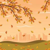 autunno nel parco cittadino, illustrazione autunnale vettore