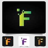 f lettera logo moderno disegno astratto sfumato vettore