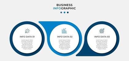 modello di infografica aziendale minimo. timeline con 6 passaggi, opzioni e icone di marketing. Infografica lineare vettoriale con due elementi circolari collegati. può essere utilizzato per la presentazione. vettore eps10