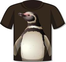 parte anteriore della t-shirt con modello di pinguino vettore