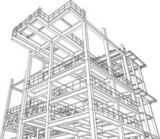 3d illustrazione di industriale edificio vettore