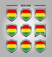 Bolivia nazionale emblemi bandiera e lusso scudo vettore