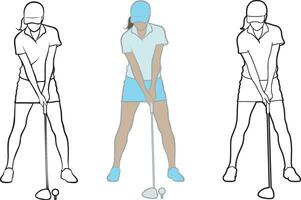 femmina golf giocatore illustrazione. vettore