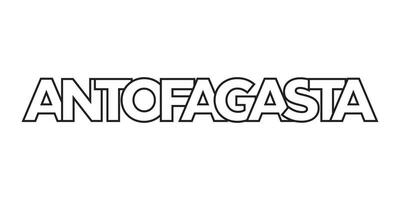 antofagasta nel il chile emblema. il design Caratteristiche un' geometrico stile, vettore illustrazione con grassetto tipografia nel un' moderno font. il grafico slogan scritta.