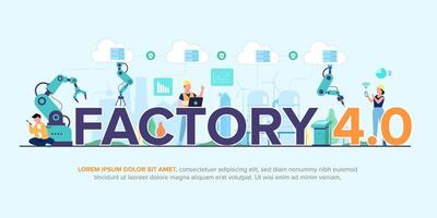 funzionamento smart factory di meccanica e processo con tecnologia 4.0 vettore