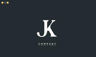 jk alfabeto lettere iniziali monogramma logo kj, j e k vettore