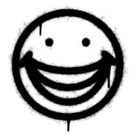 spray dipinto graffiti sorridente viso emoticon isolato su bianca sfondo. vettore