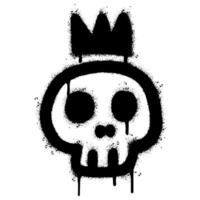 spray dipinto graffiti cranio nel il corona icona spruzzato isolato con un' bianca sfondo. vettore