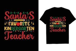 Babbo Natale preferito scuola materna insegnante t camicia design vettore