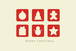 Natale carta con allegro Natale lettering e decorazioni vettore