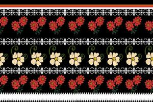 senza soluzione di continuità modello con floreale confine etnico vettore floreale illustrazione nel asiatico tessile.etnico frontiere