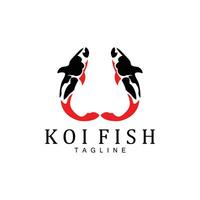 koi pesce logo disegno, Cinese fortunato e trionfo ornamentale pesce vettore, azienda marca oro pesce icona vettore