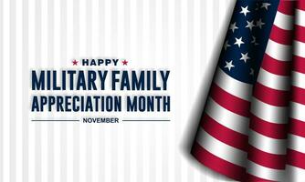 nazionale militare famiglia apprezzamento mese è novembre. sfondo vettore illustrazione