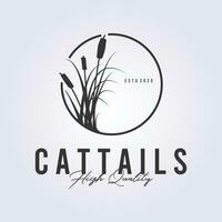 cattails logo Vintage ▾ icona simbolo vettore illustrazione design