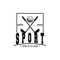 golf logo, palla gioco sport club squadra golf, gioco torneo disegno, simbolo modello illustrazione vettore