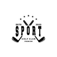 golf logo, palla gioco sport club squadra golf, gioco torneo disegno, simbolo modello illustrazione vettore