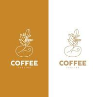 caffè logo disegno, caffè albero bevanda vettore, modello simbolo illustrazione vettore