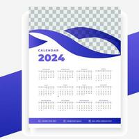 vettore moderno stile nuovo anno 2024 calendario modello