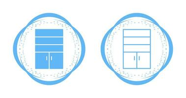 credenza con scaffali vettore icona