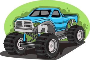 vettore di veicolo fuoristrada blu grande monster truck