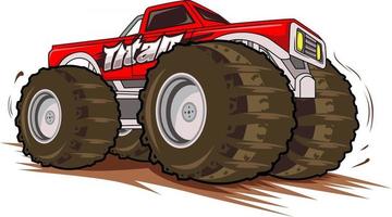 vettore di monster truck rosso red