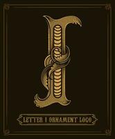 Vintage ▾ ornamento logo lettera io - vettore logo