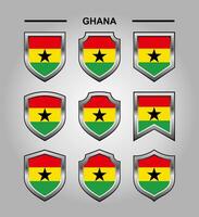 Ghana nazionale emblemi bandiera e lusso scudo vettore