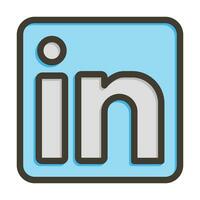 linkedin vettore di spessore linea pieno colori icona per personale e commerciale uso.
