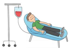 cartone animato, uomo, donazione, sangue, vettore, illustration vettore