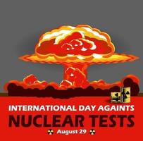 giorno contro i test nucleari illustrazione vettoriale, 29 agosto vettore