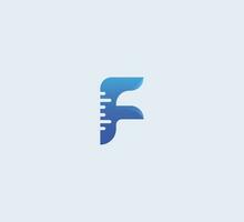 f lettera Tech logo design vettore