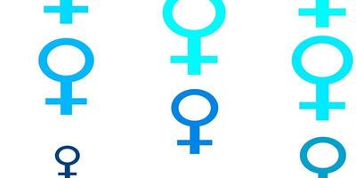 sfondo vettoriale azzurro con simboli di donna.
