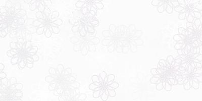 modello di doodle vettoriale viola chiaro con fiori.