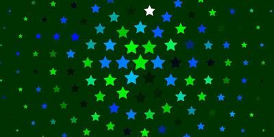 sfondo vettoriale multicolore chiaro con stelle piccole e grandi.