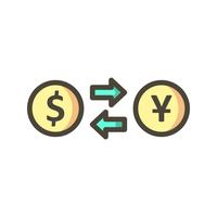 Icona di vettore di tasso di cambio