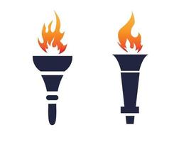 disegno dell'illustrazione del gioco della torcia fiammeggiante con la fiamma con lo sfondo vettore