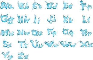 alfabeto acqua lettera a - z vettore