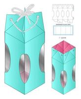 disegno del modello fustellato di imballaggio della scatola. Modello 3d vettore