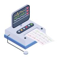 macchina di monitoraggio ecg vettore