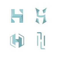 set di modello di progettazione logo monogramma lettera h letter vettore