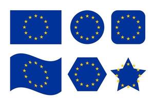 bandiera dell'unione europea con sfondo blu e stelle gialle vettore