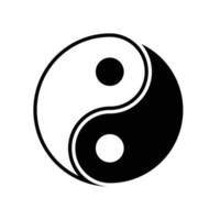 simbolo taijitu bianco e nero yin yang su sfondo bianco white vettore