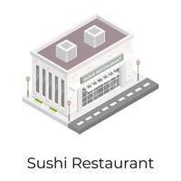 edificio del ristorante di sushi vettore