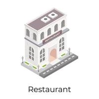 ristorante e edificio della piazza vettore